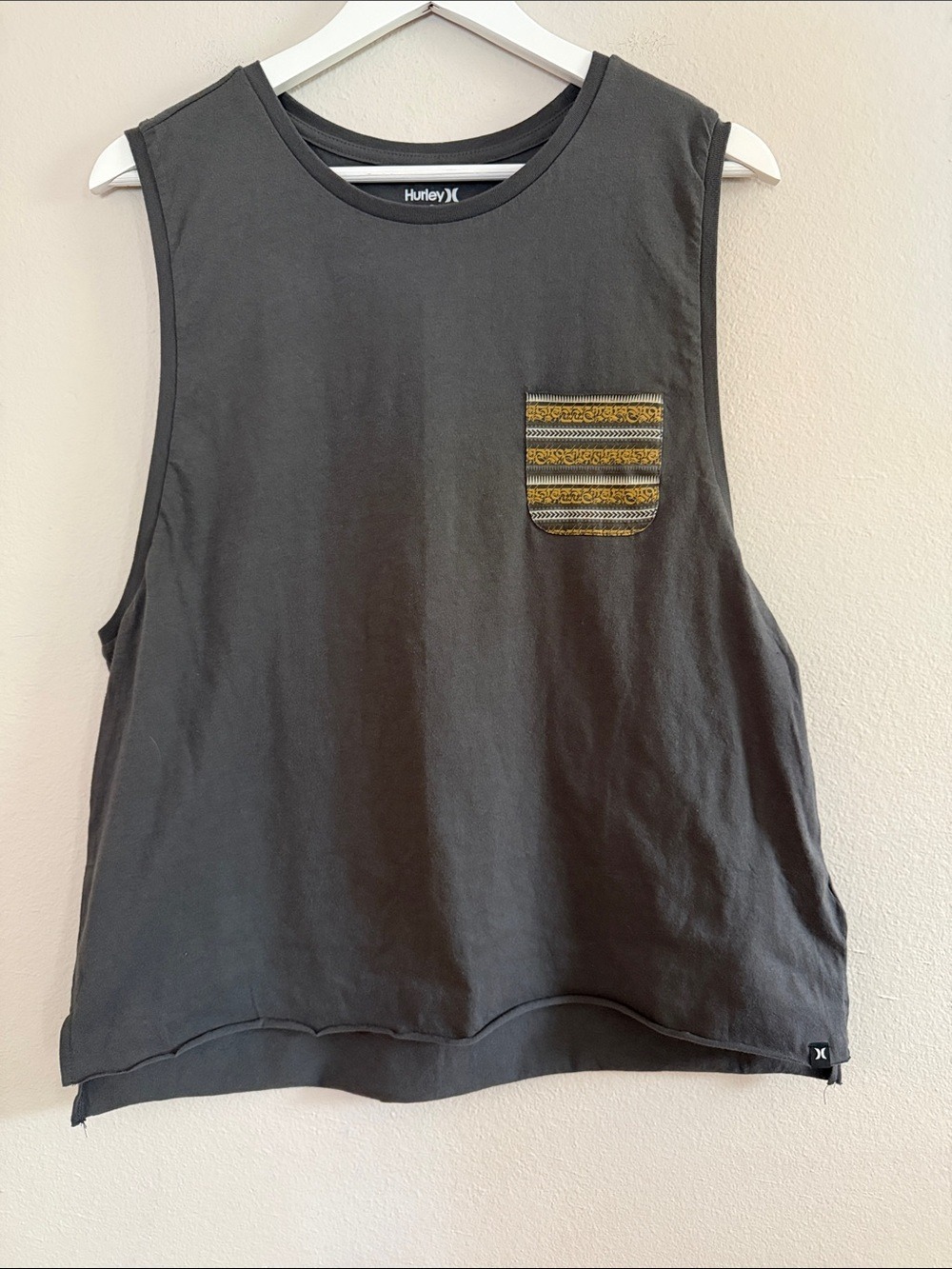 Hurley NWT Men's Cryptik Biker Black Muscle Tank Top Pocket Size XL [PH0882]